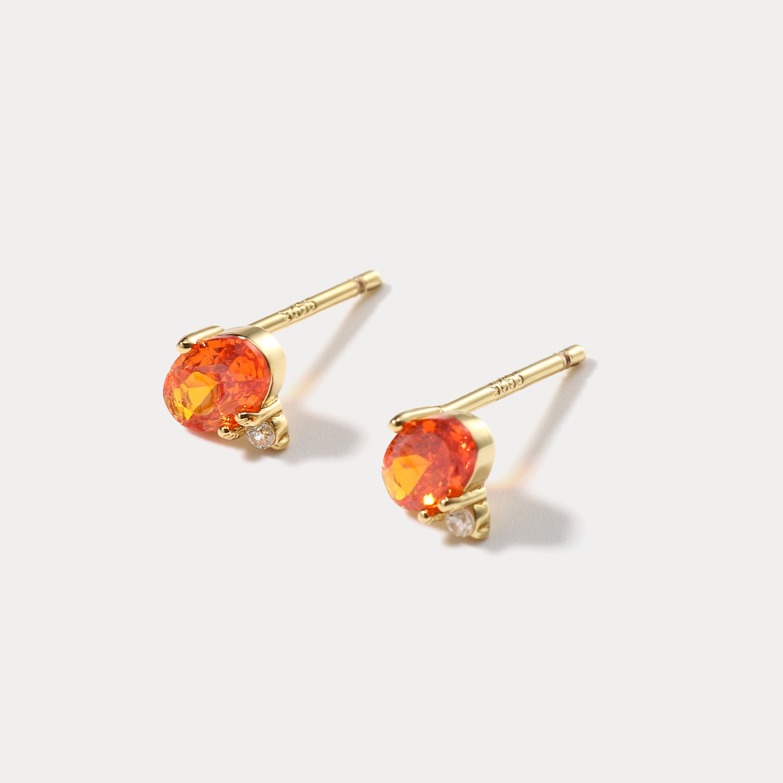 Orange Summer Stud Earrings Nature Jewelry