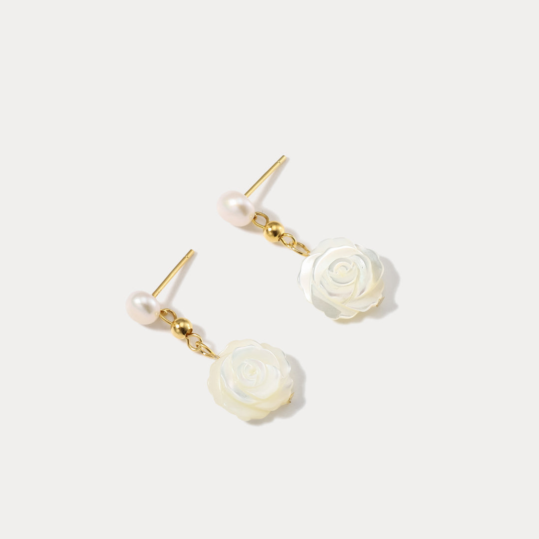 Rose Pearl Earrings Jewelry