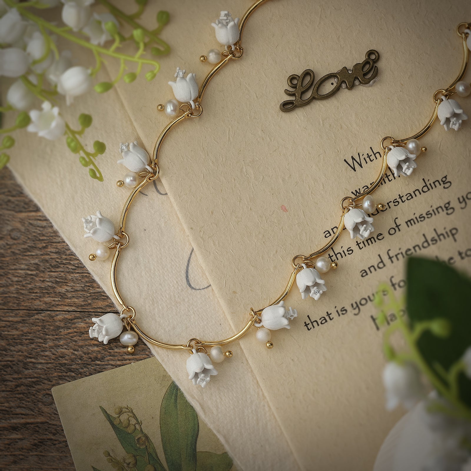 Vintage Lily Of The Valley Bracelet Necklace