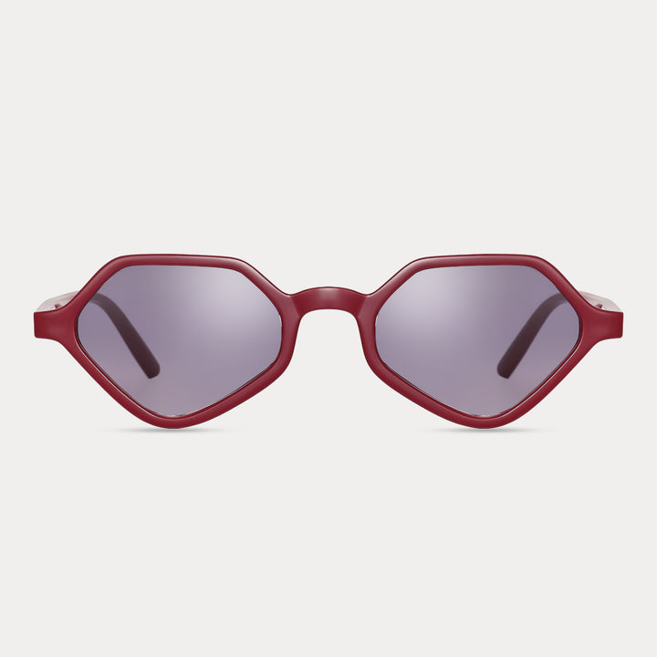 Red UV Protection Polygonal Sunglasses