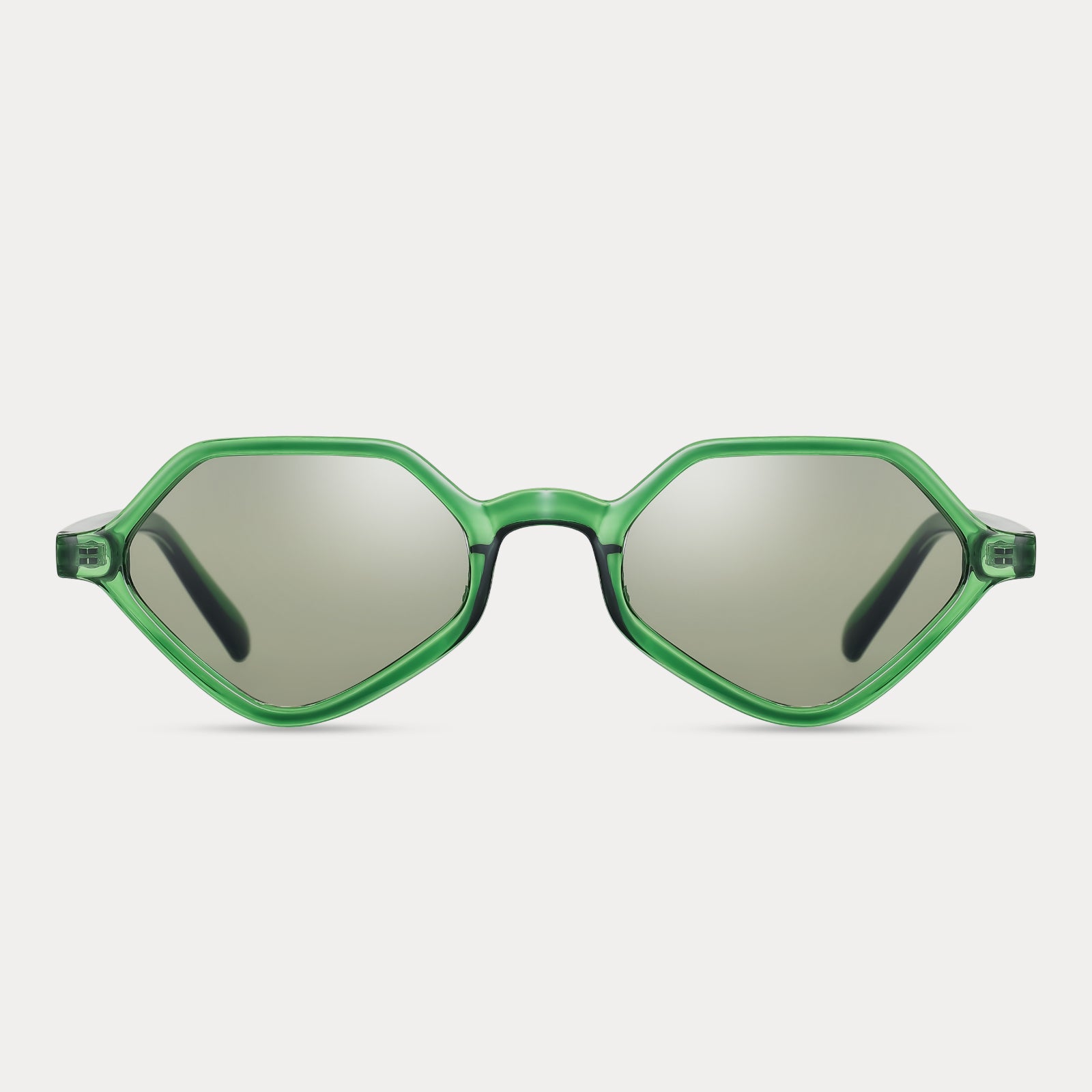 Green UV Protection Polygonal Sunglasses