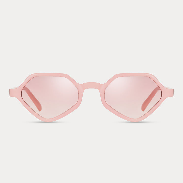 Pink Retro Polygonal Sunglasses
