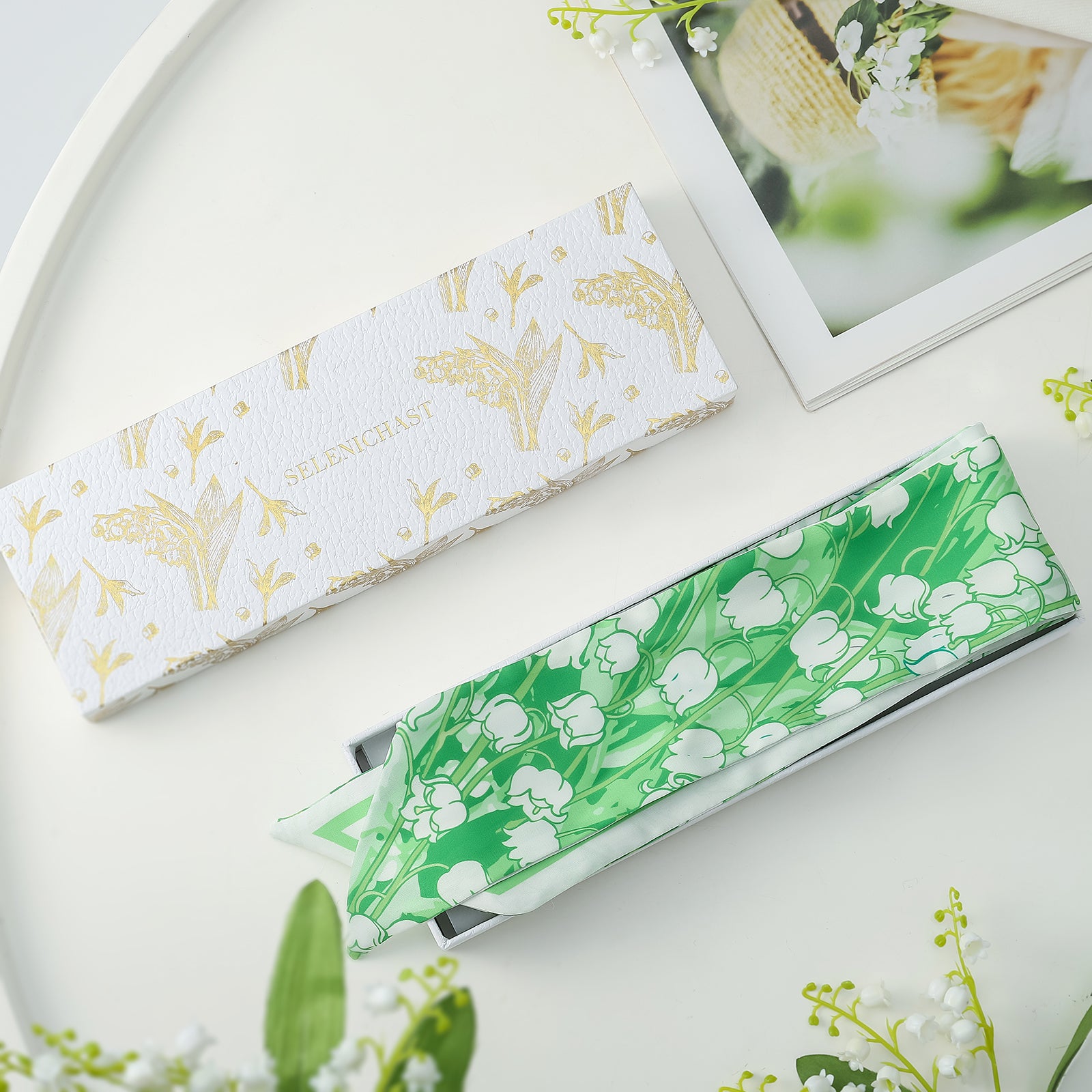 Lily Of The Valley Silk Scarf Box