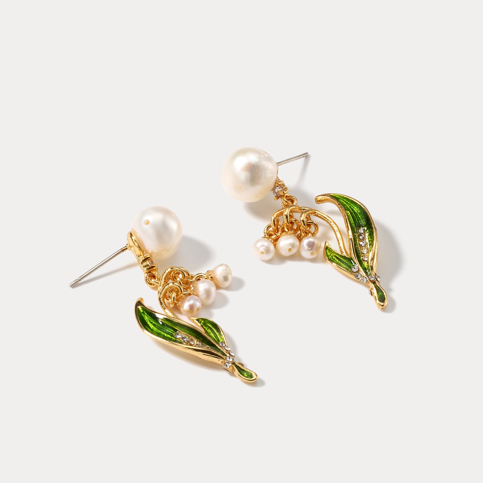 Lily of The Valley Pearl Dangle Earrings