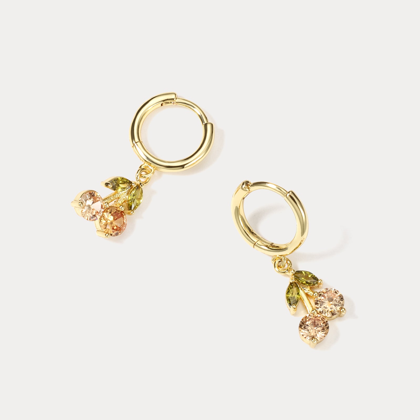Cherry Fruit Diamond Earrings Set