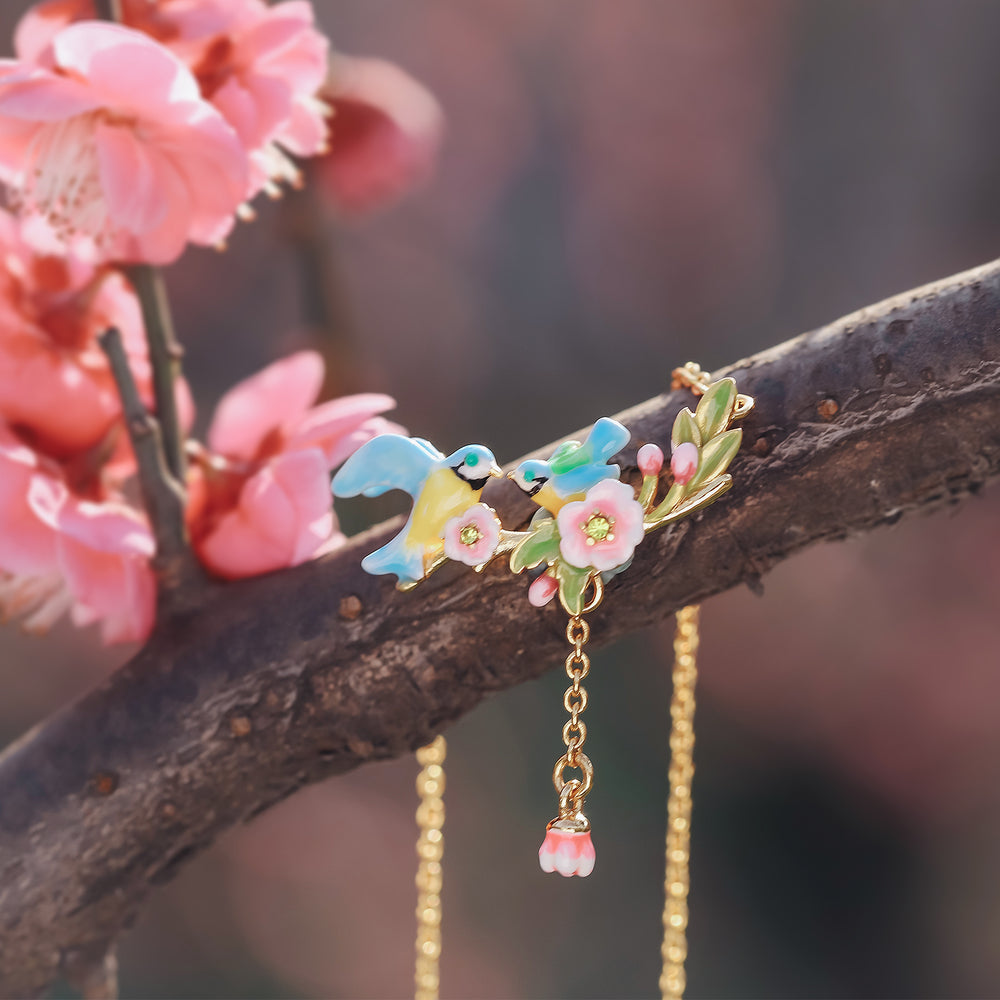 Blue Tit Love-bird Necklace