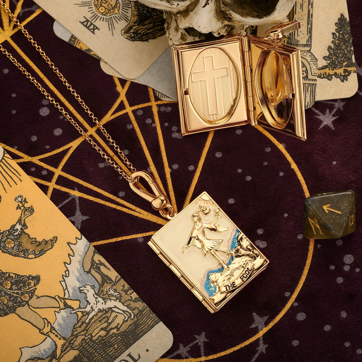 Collar de plateado del tarot: el tonto