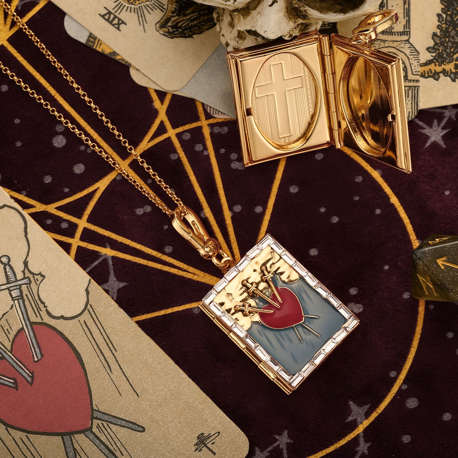 Selenichast Tarot Magic Locket Necklace, Tarot Card Jewelry, Spiritual ...