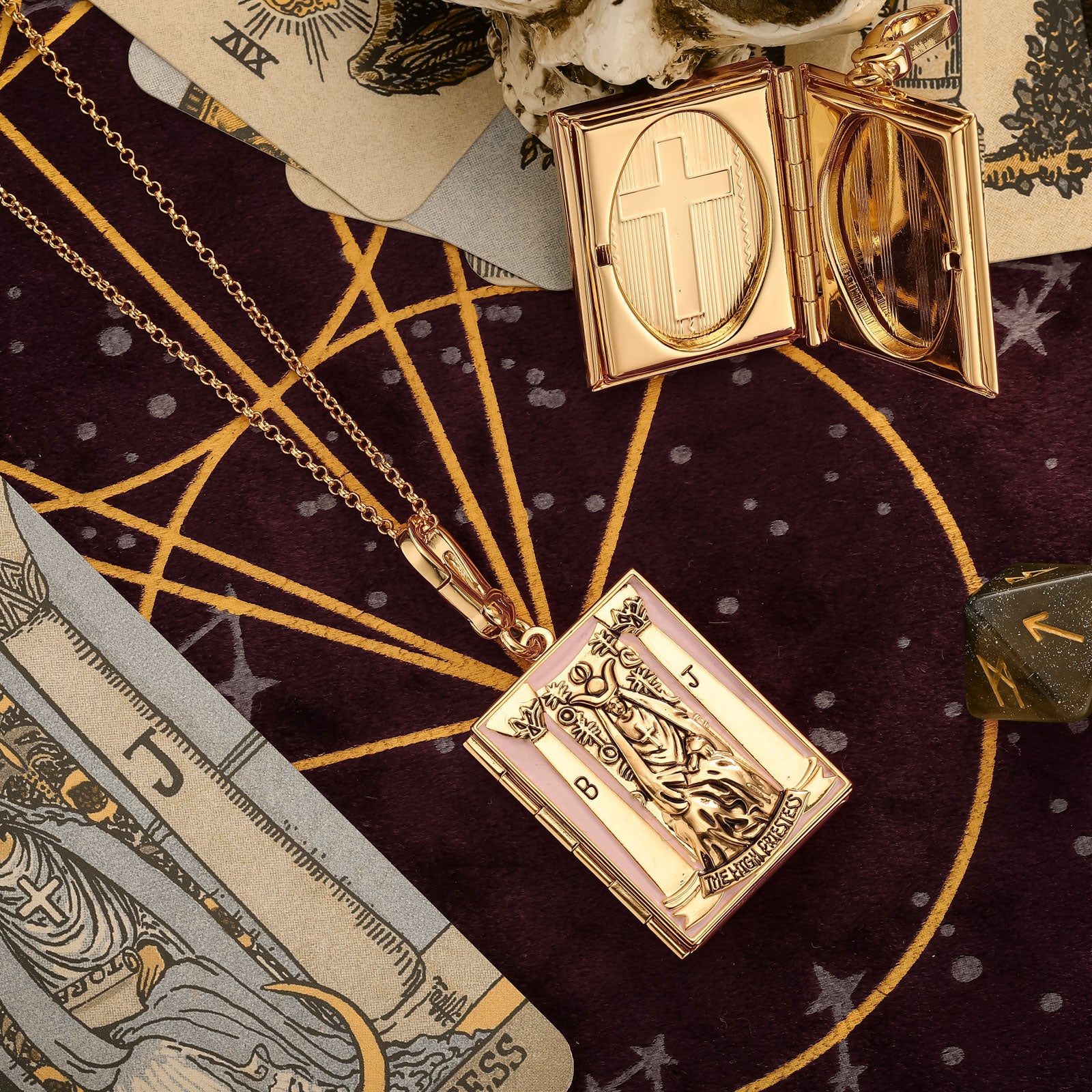 Selenichast Tarot Magic Locket Necklace, Tarot Card Jewelry, Spiritual ...
