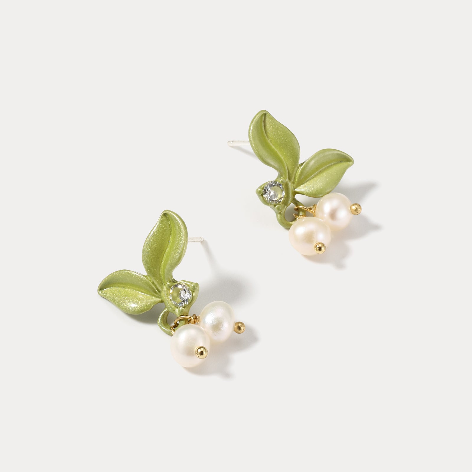 Lily Of The Valley Pearl Stud Earrings