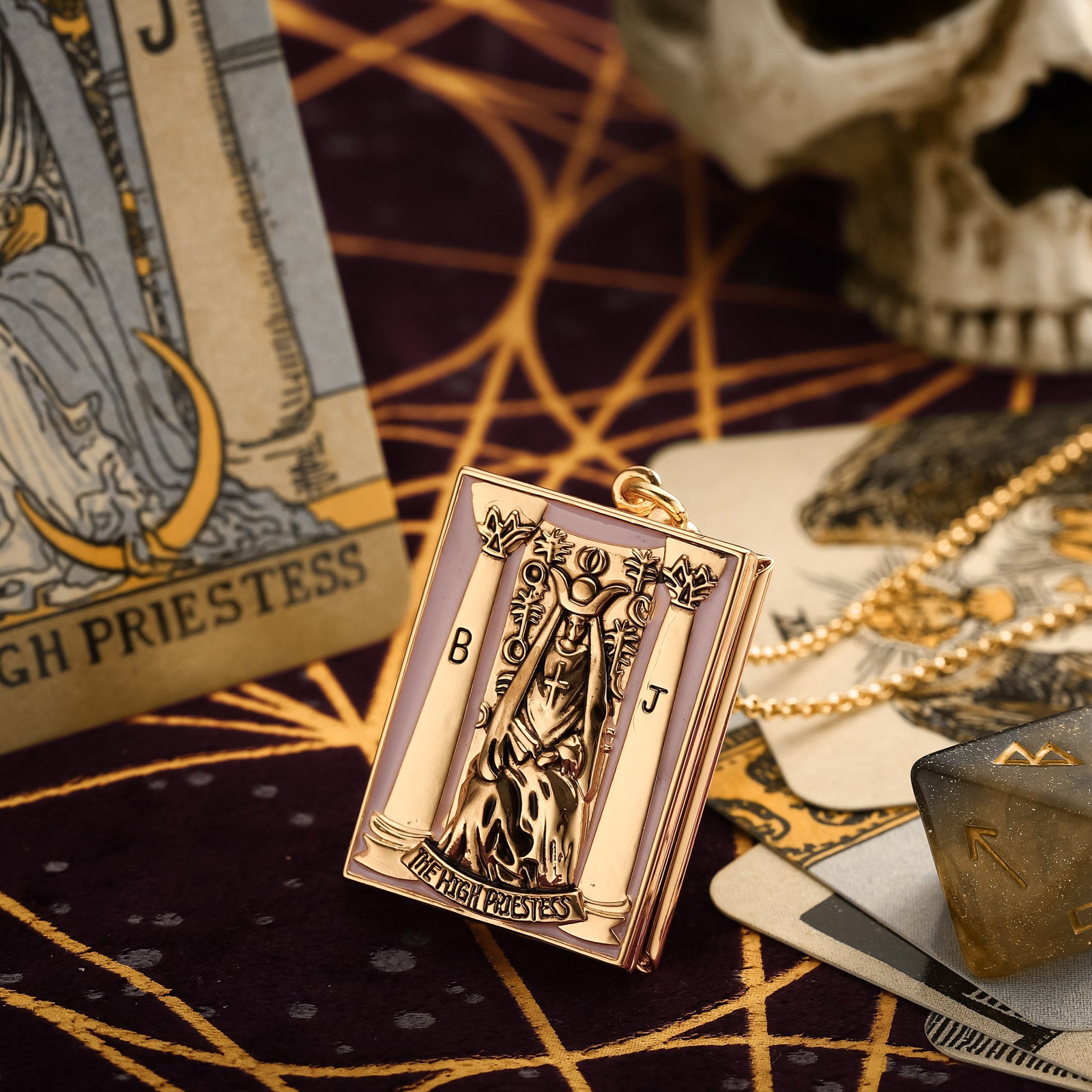 Tarot Card Locket Necklace-The High Priestess