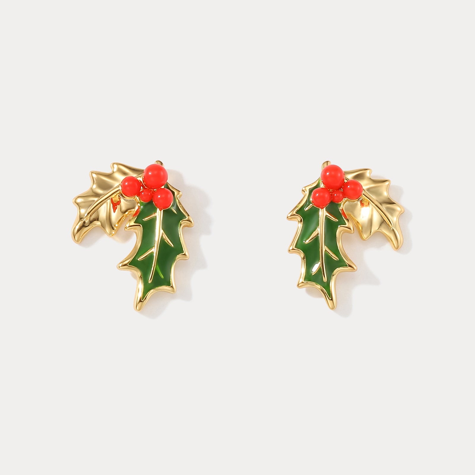 Selenichast Merry Christmas Holly Earrings