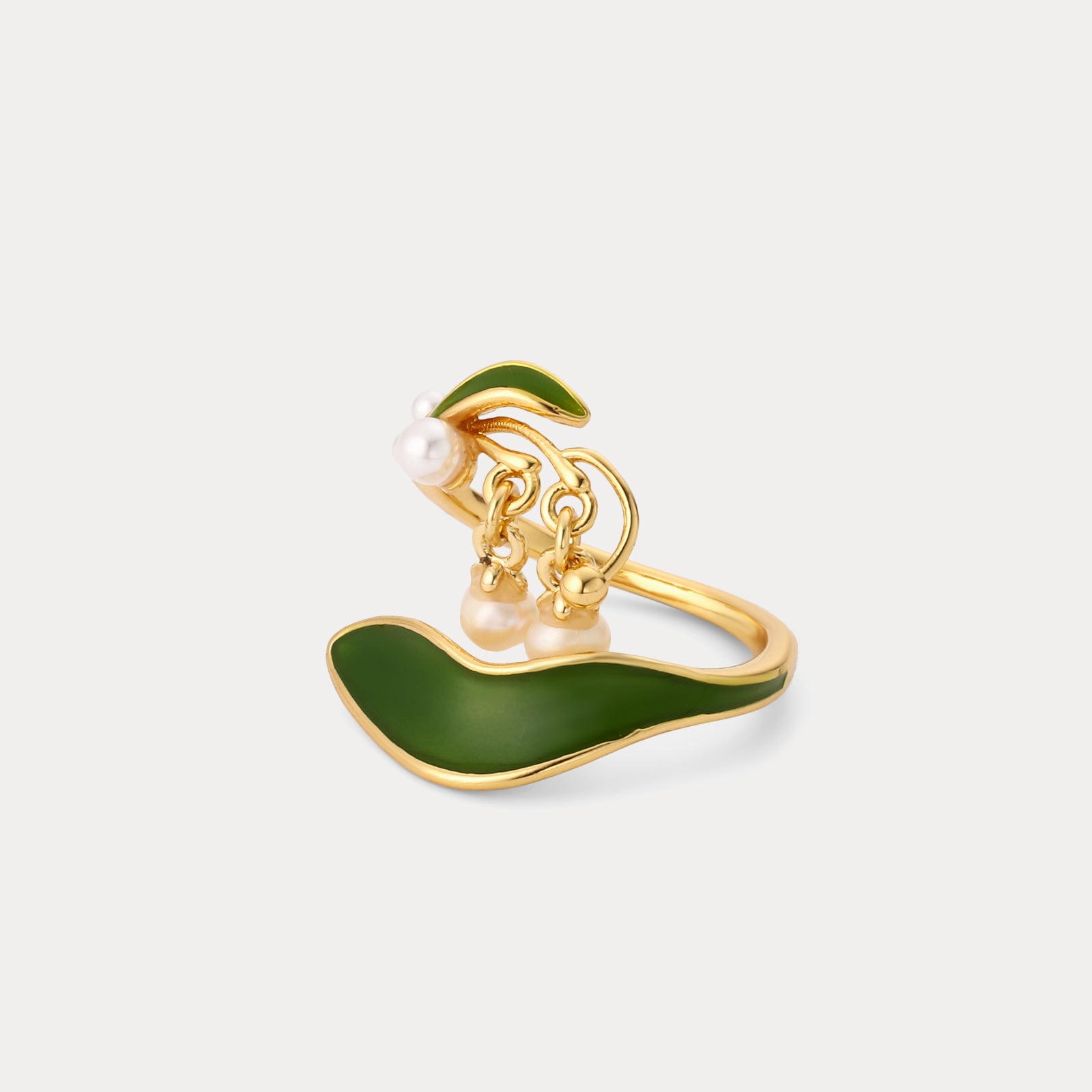 lily of the valley plant ring jewelry