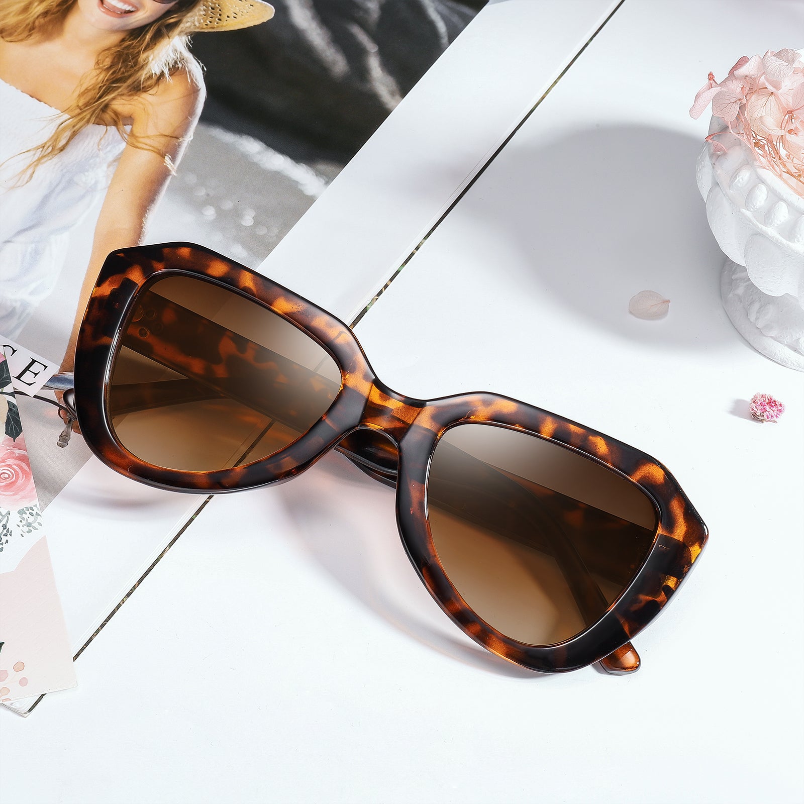 Tortoiseshell Irregular Trendy Sunglasses