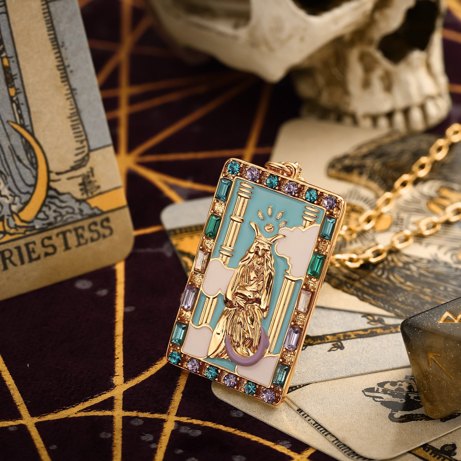 The High Priestess Tarot Card Necklace