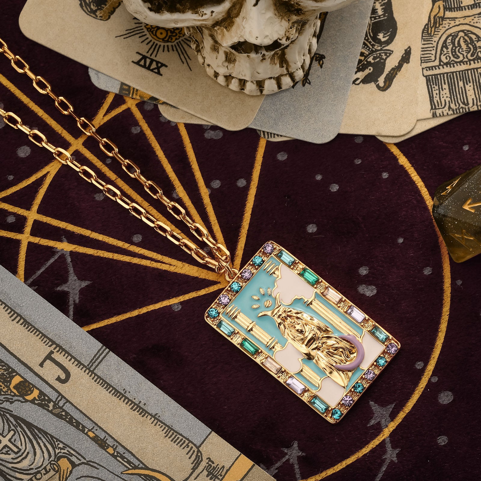 The High Priestess Tarot Necklace Spiritual Gift For Girls