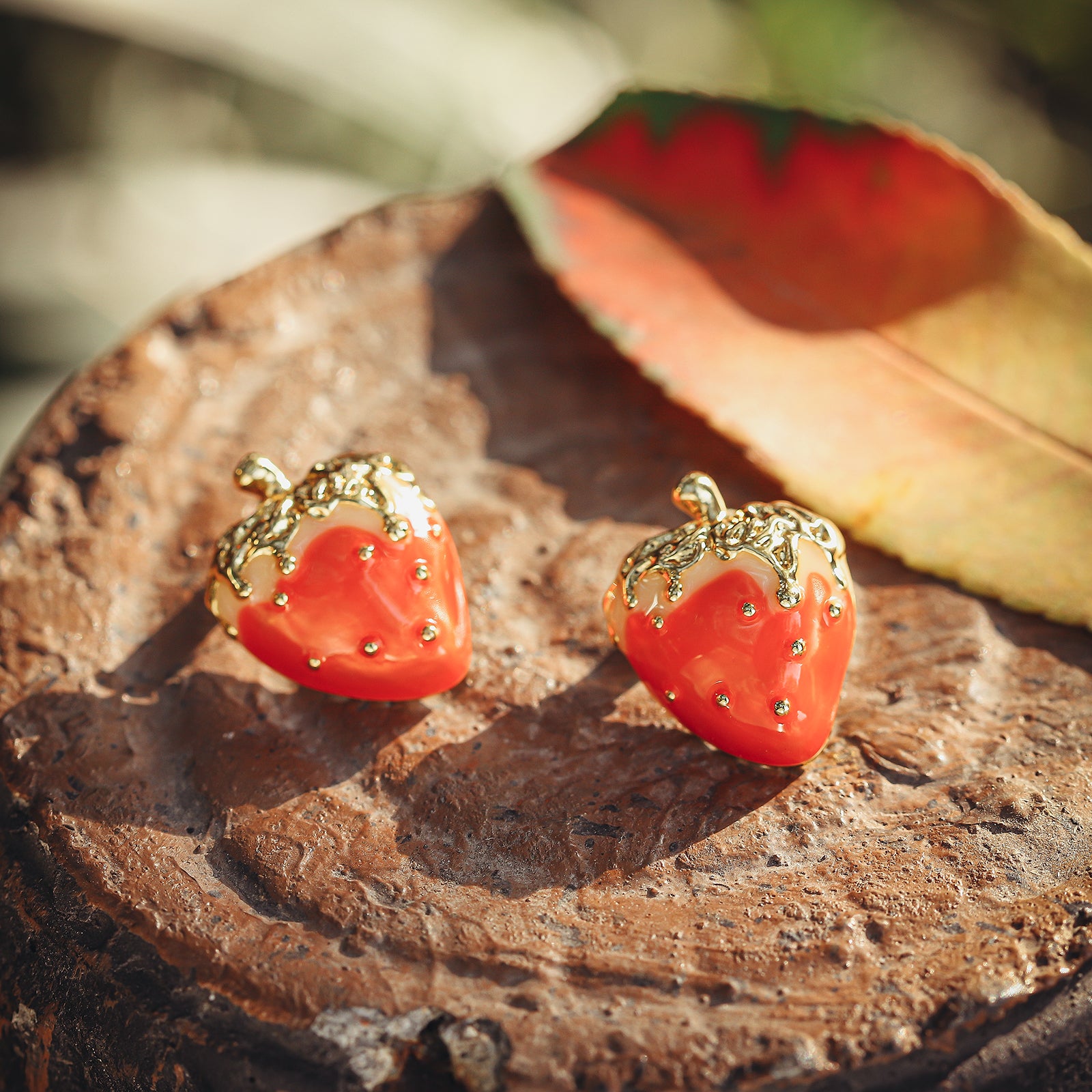 Sweet Strawberry Nature Earrings