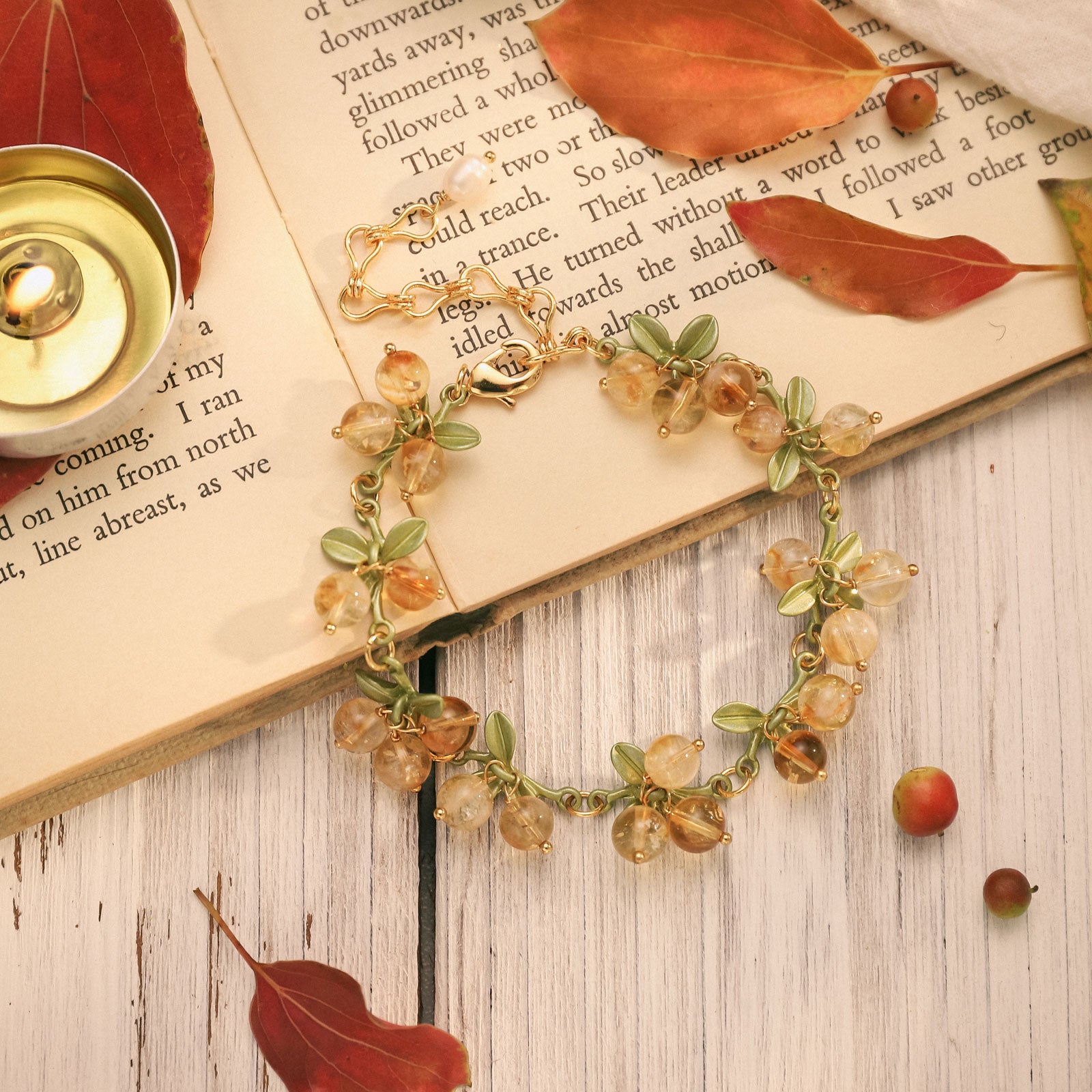 Autumn Leaves Chunky Charm Bracelet — WORKING CLASP