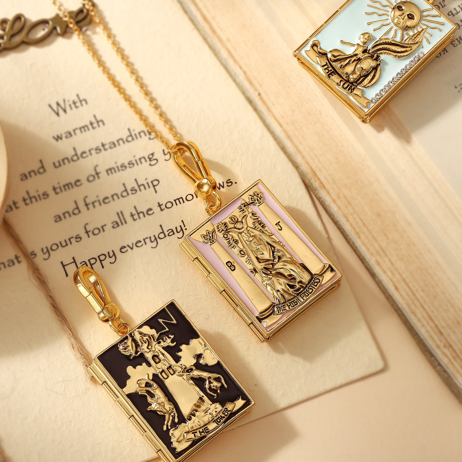 Selenichast Tarot Magic Locket Necklace, Tarot Card Jewelry, Spiritual ...