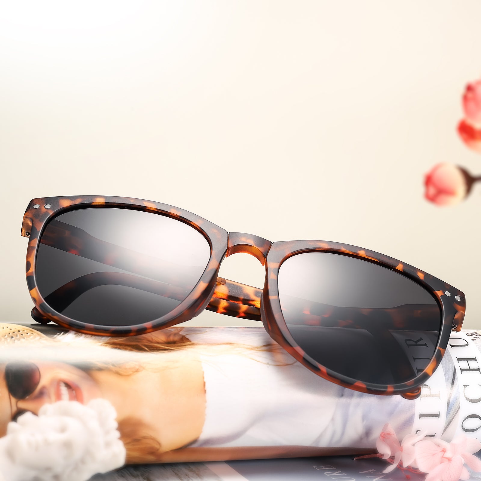 Tortoiseshell Folding Designer Sunglasses