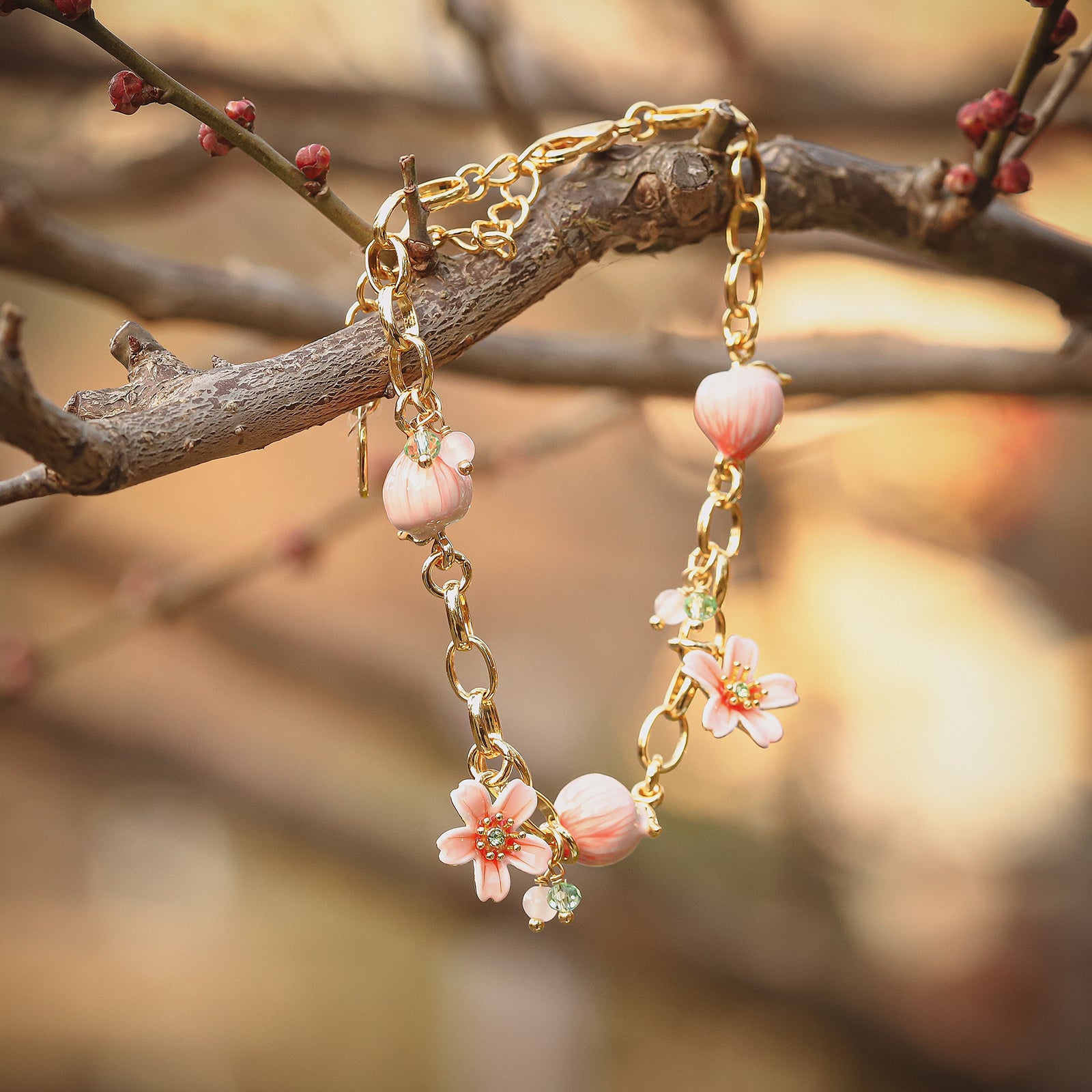 peach blossom beads bracelet