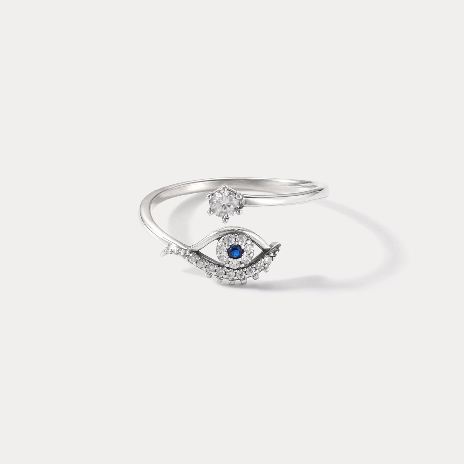 Silver Blue Evil Eye Protective Ring