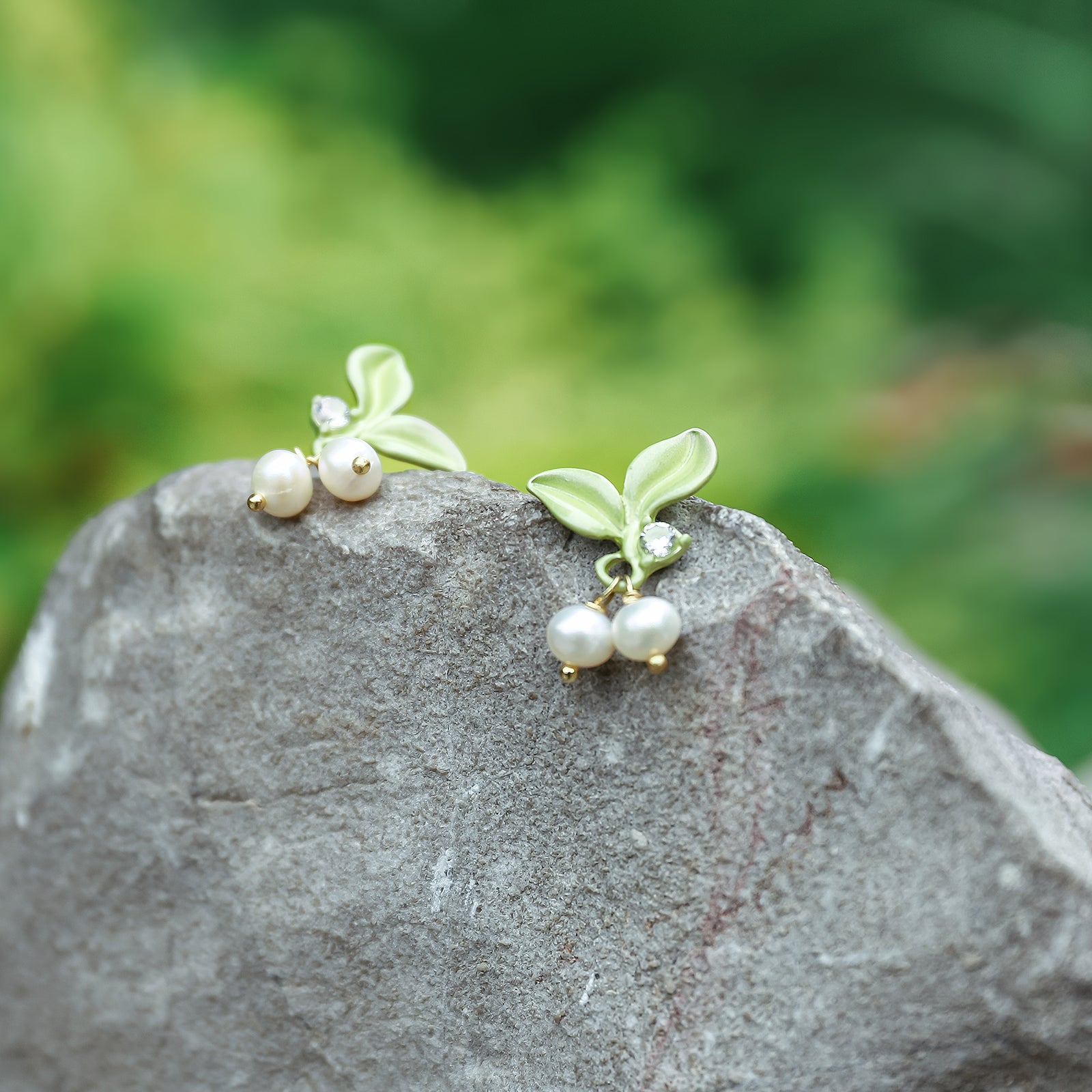 Lily Of The Valley Stud Diamond Earrings