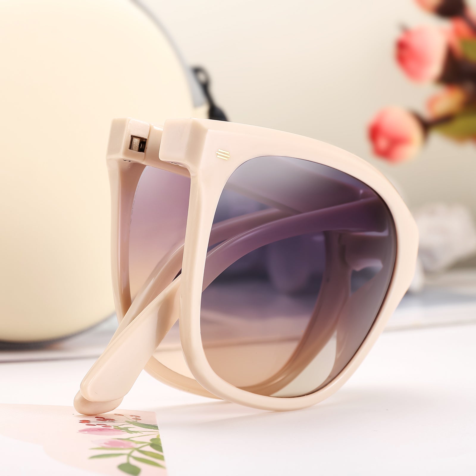 White Folding Sunglasses for Driving