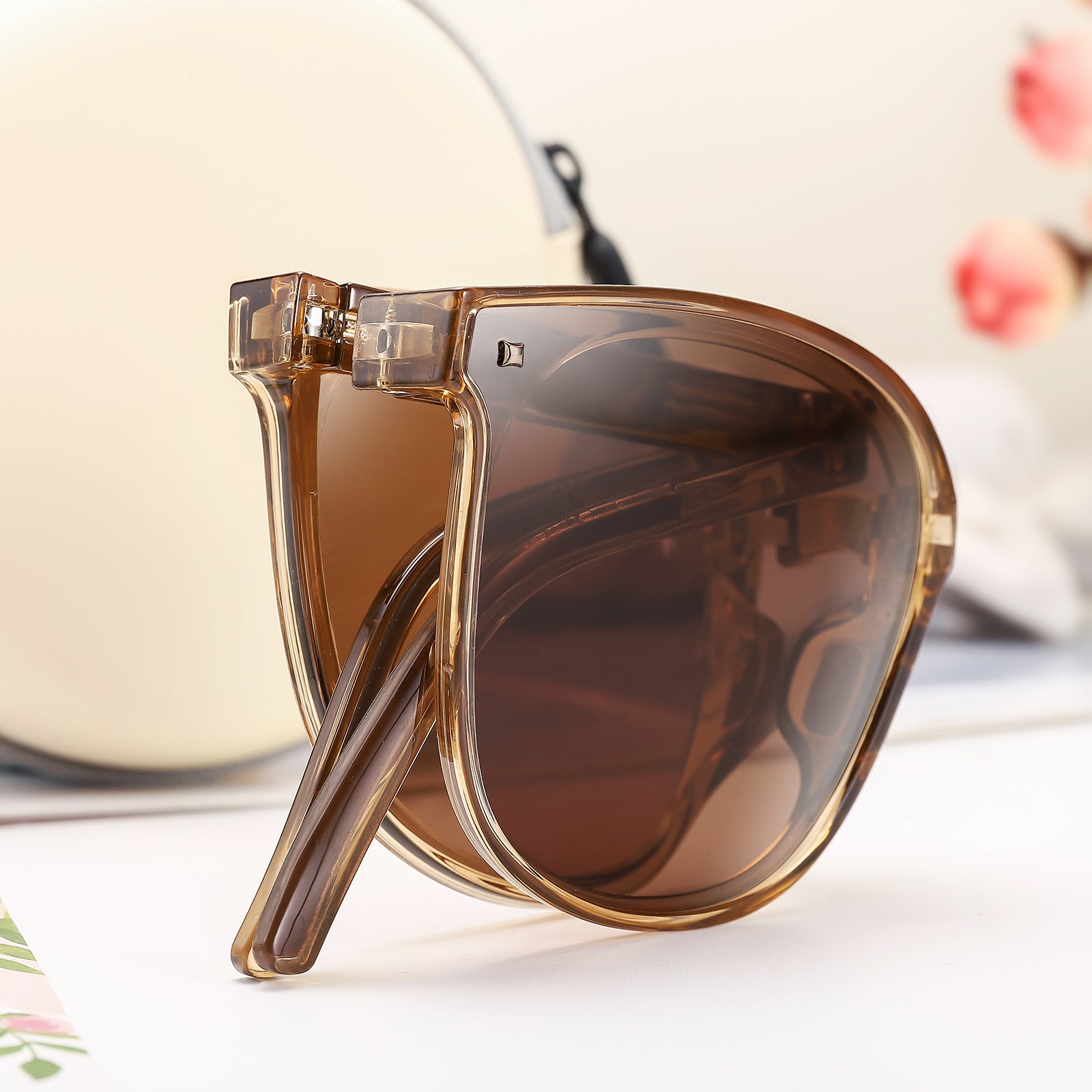 Brown Folding Stylish Sunglasses