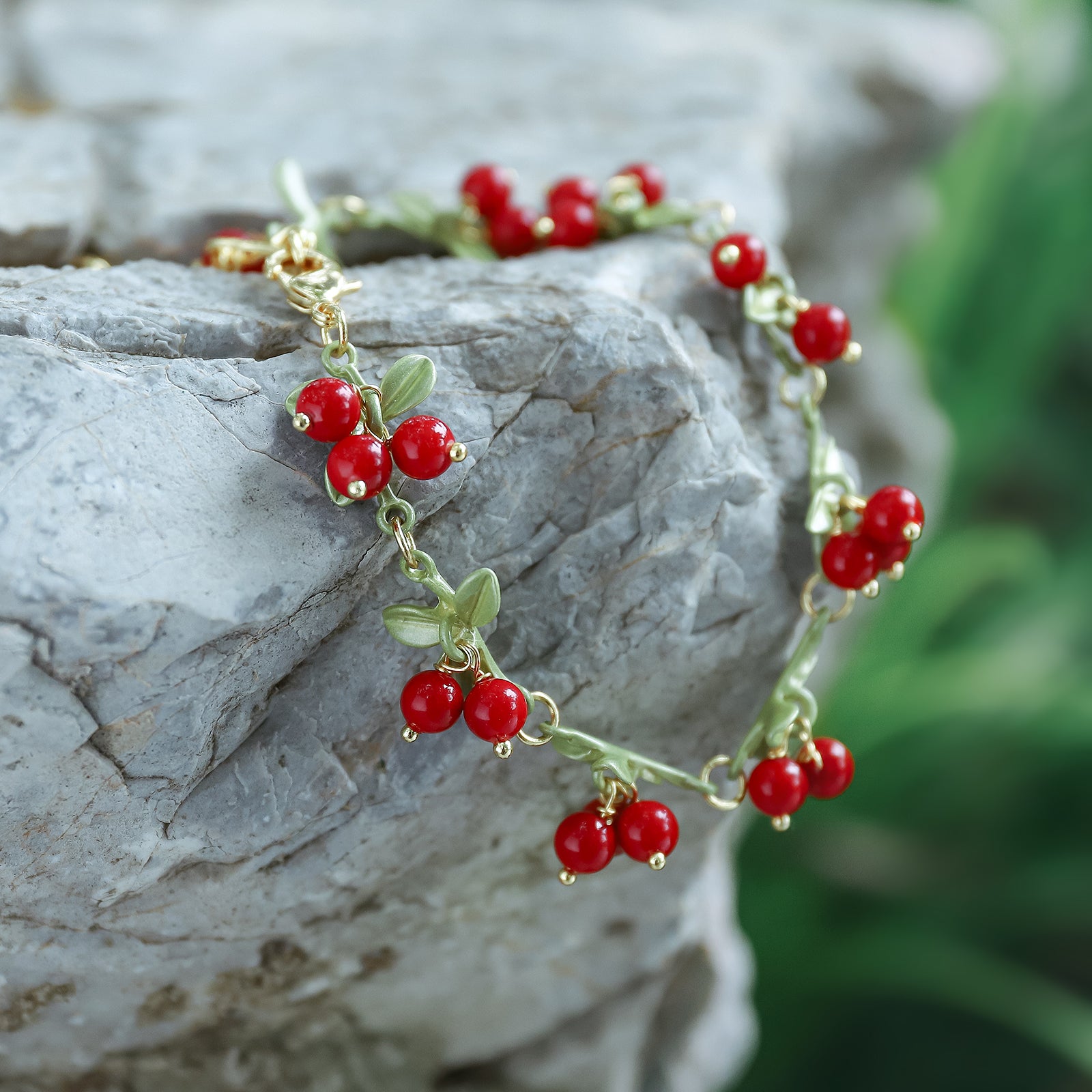 Cranberry Charms Bracelet