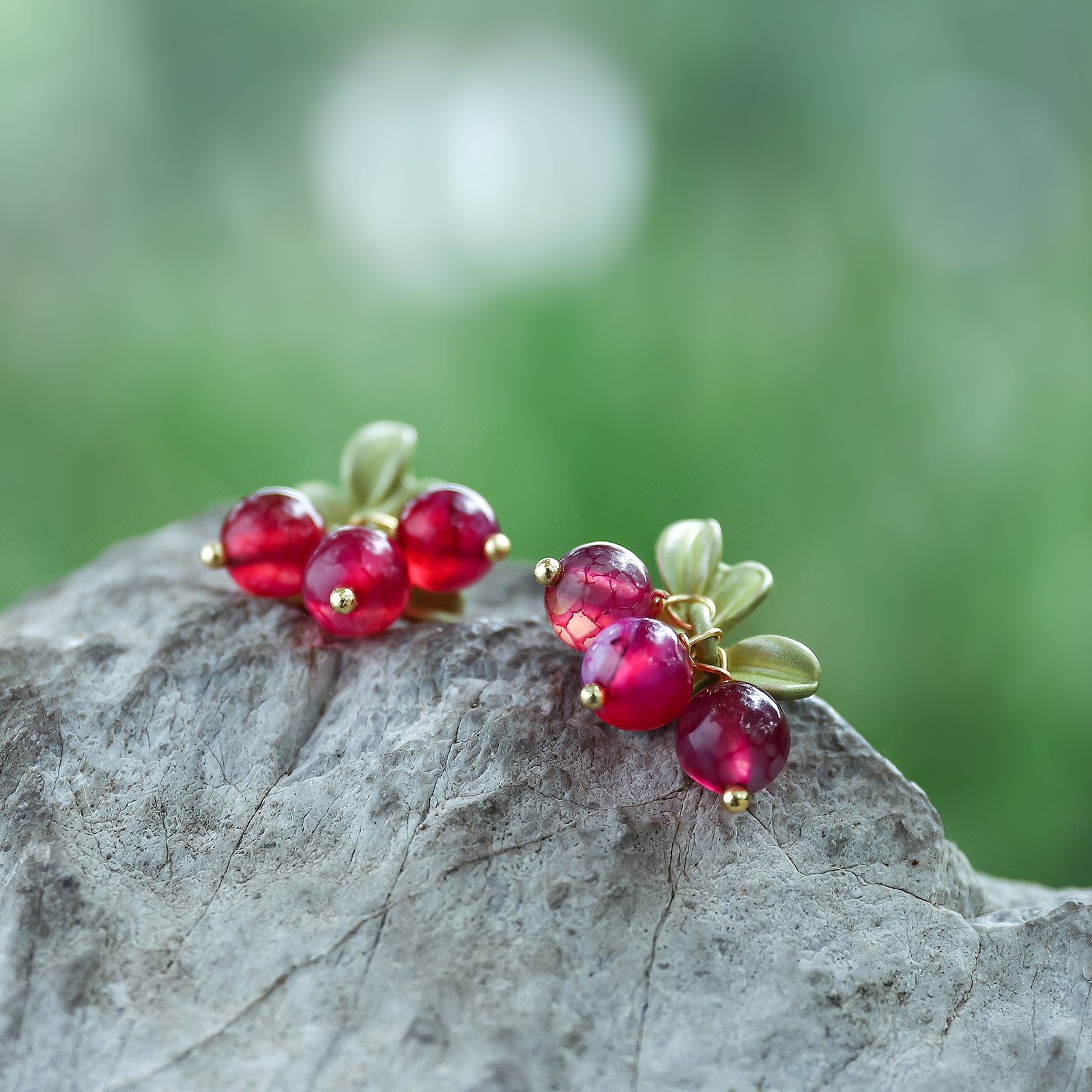 Cranberry Earrings Studs Jewelry