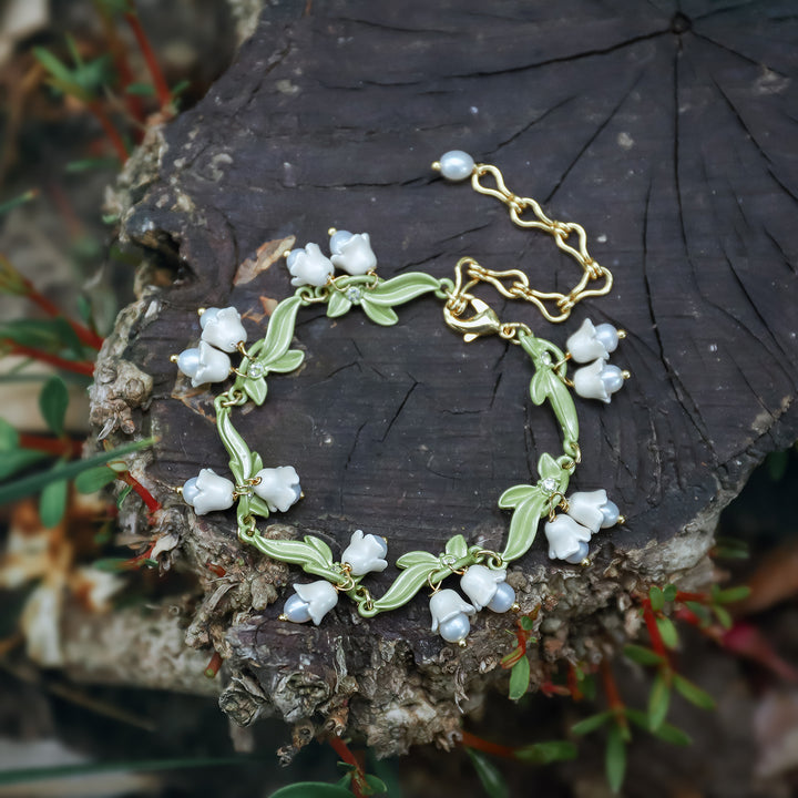 Lily Of The Valley Agate Bracelet