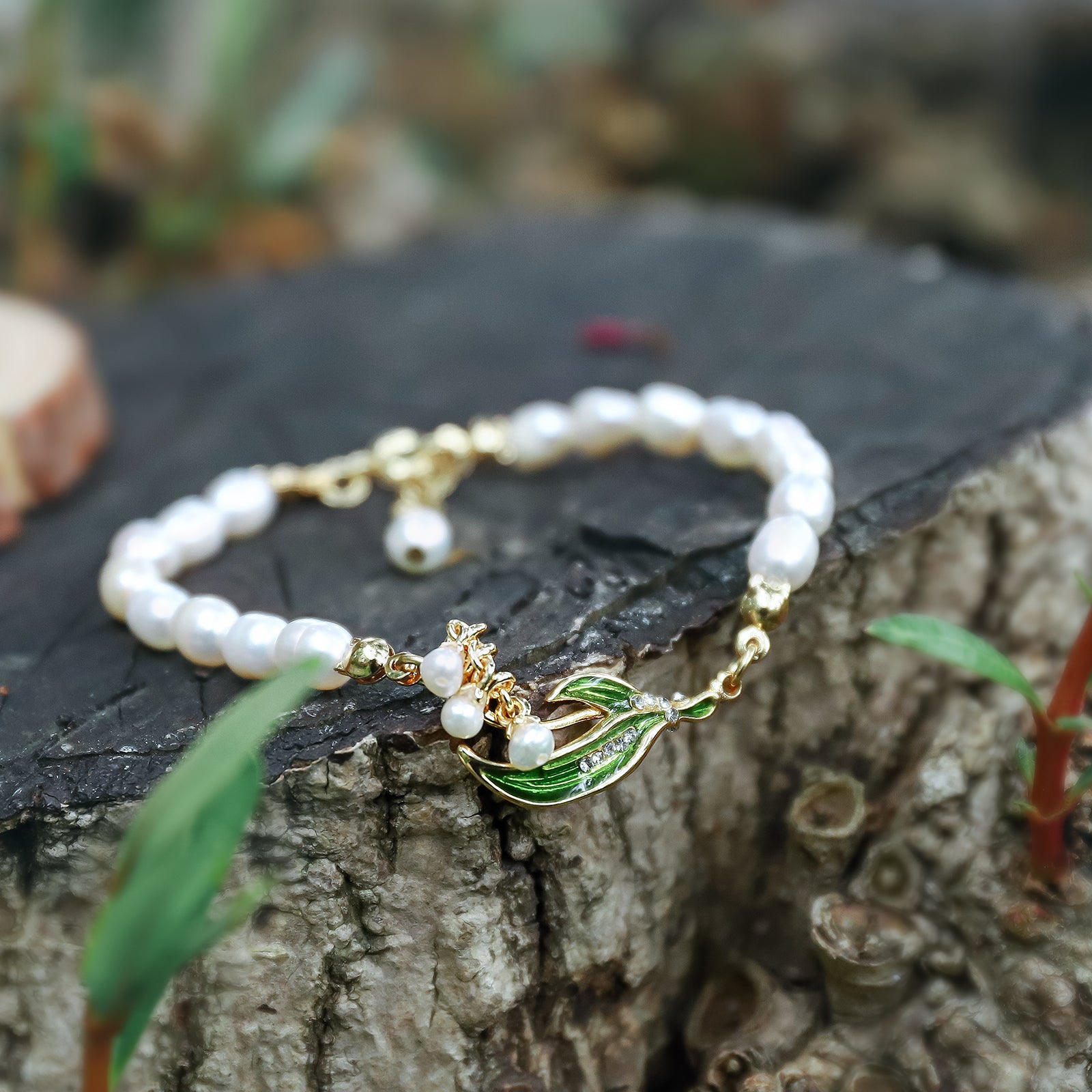 Lily Of The Valley Pearl Engagement Bracelet