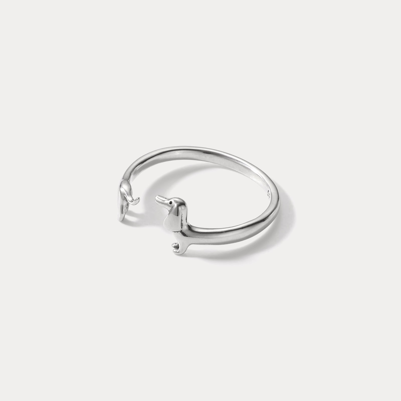 Silver Dachshund Natural Ring