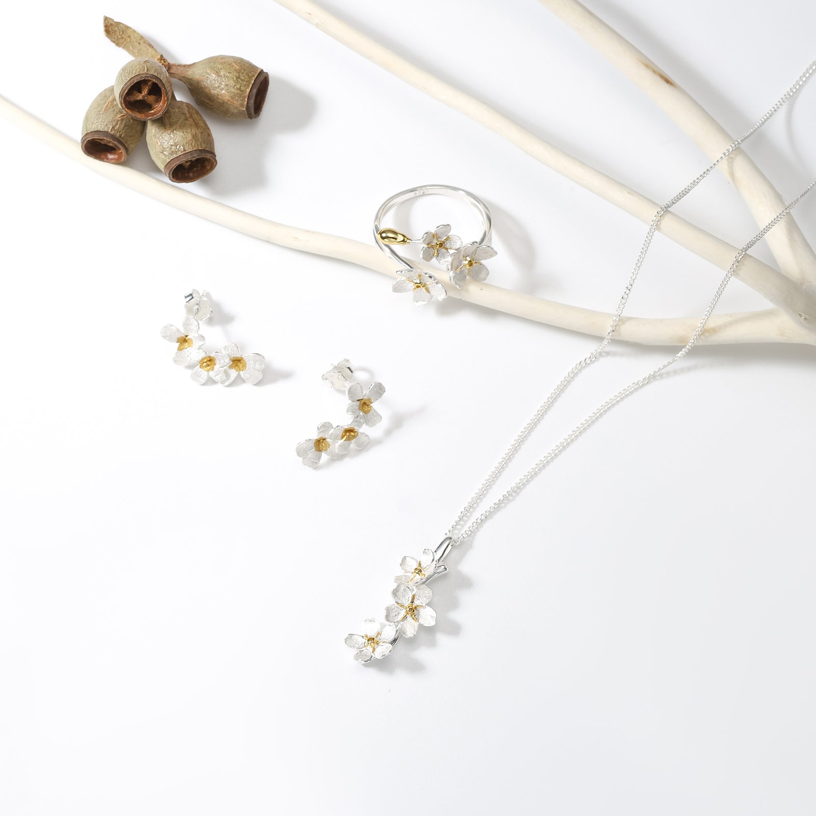 Selenichast Forget-Me-Not Flowers Jewelry Set