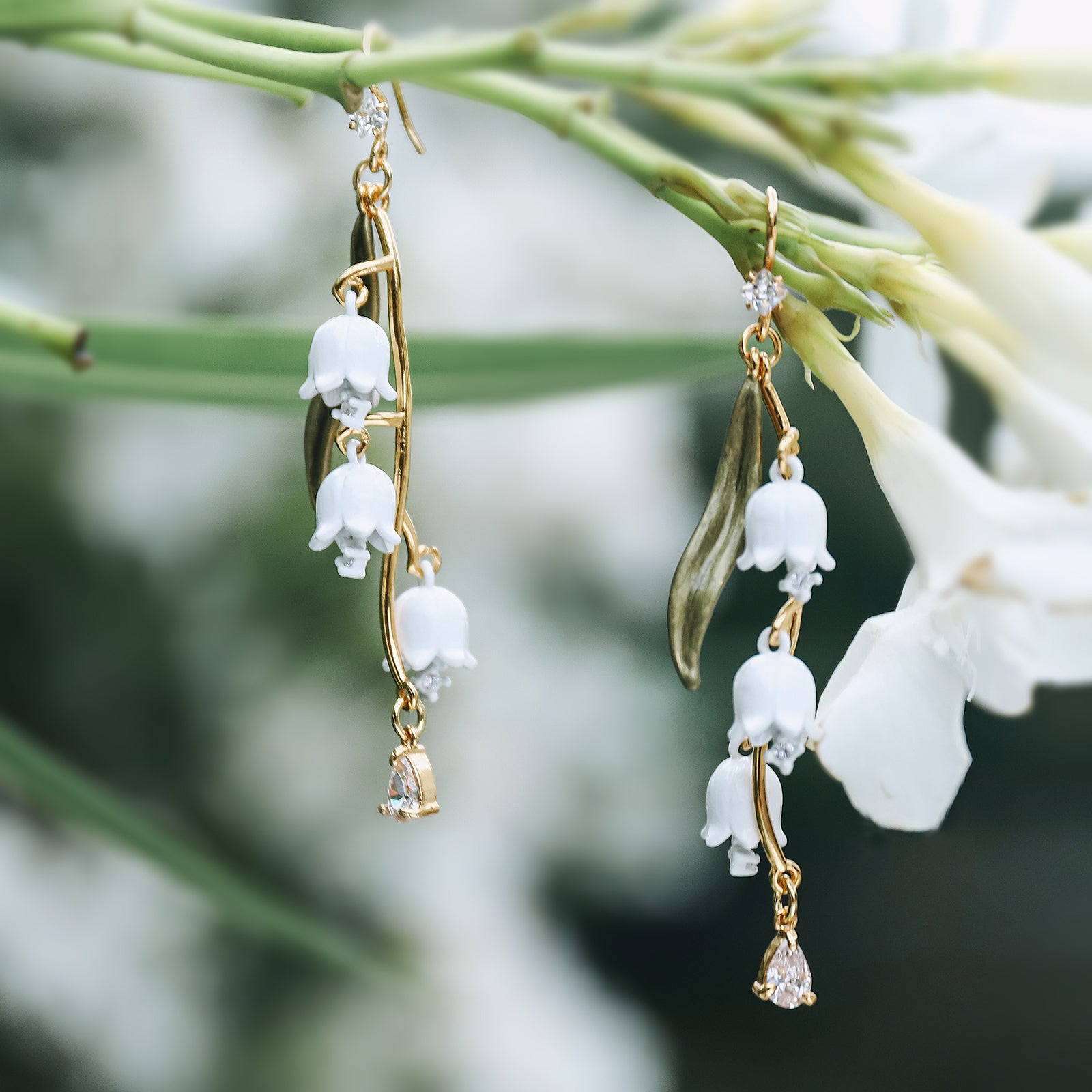 Lily Of The Valley Flower Earrings