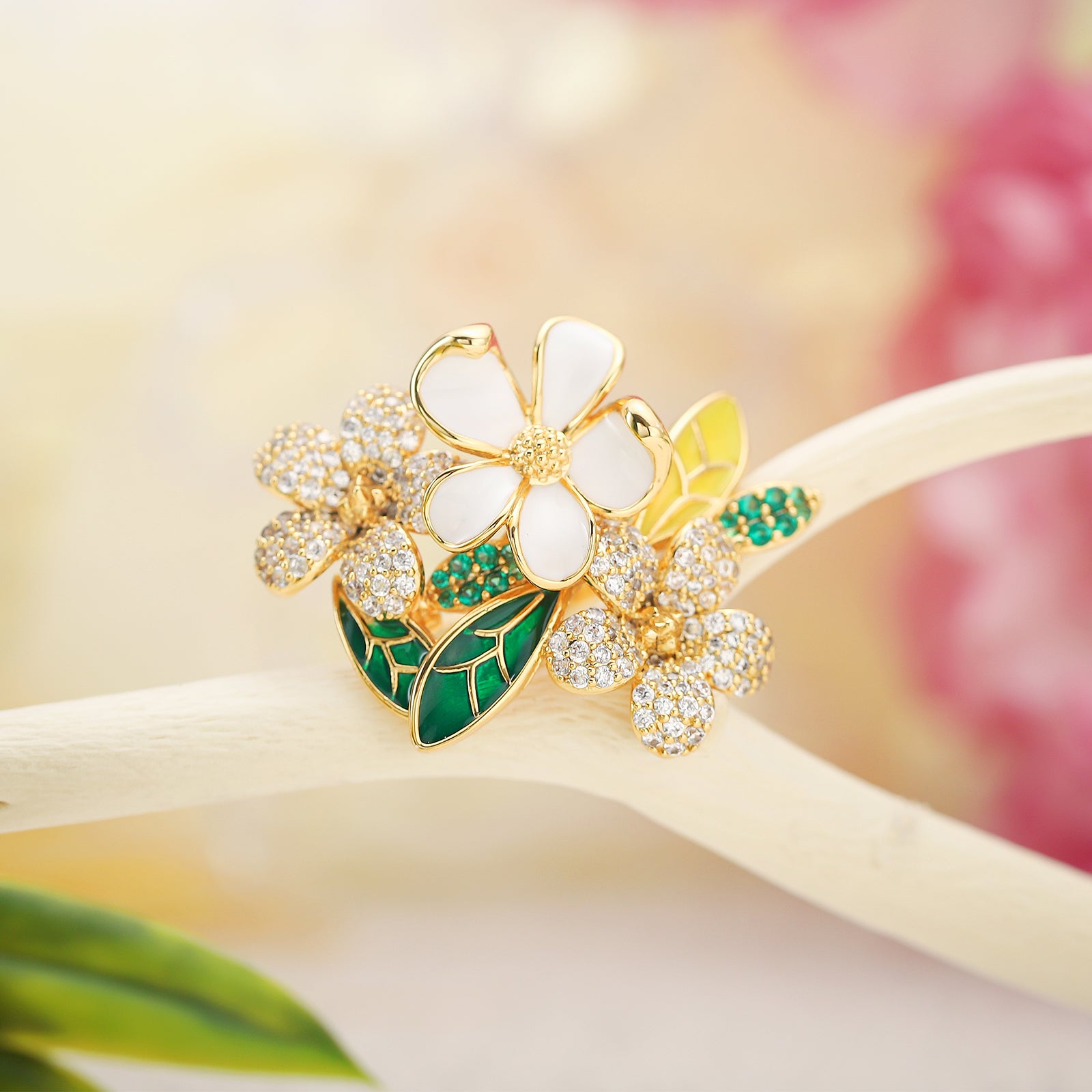 Four-leaf Clover Gold Open Ring