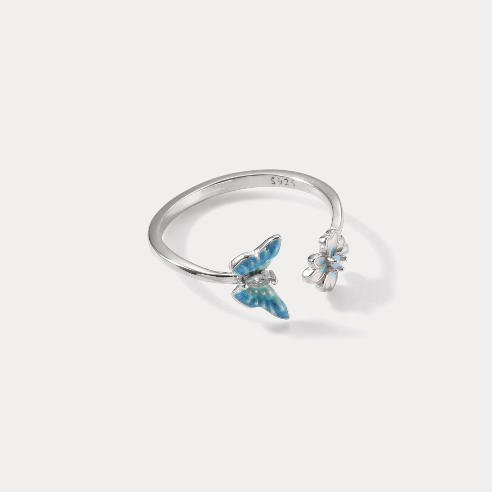 Flower Butterfly Adjustable Ring