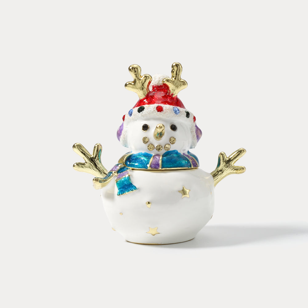 Selenichast Blink Snowman Christmas Jeweled Trinket Box