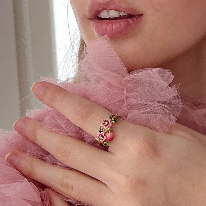 Selenchast Peach Flower Ring