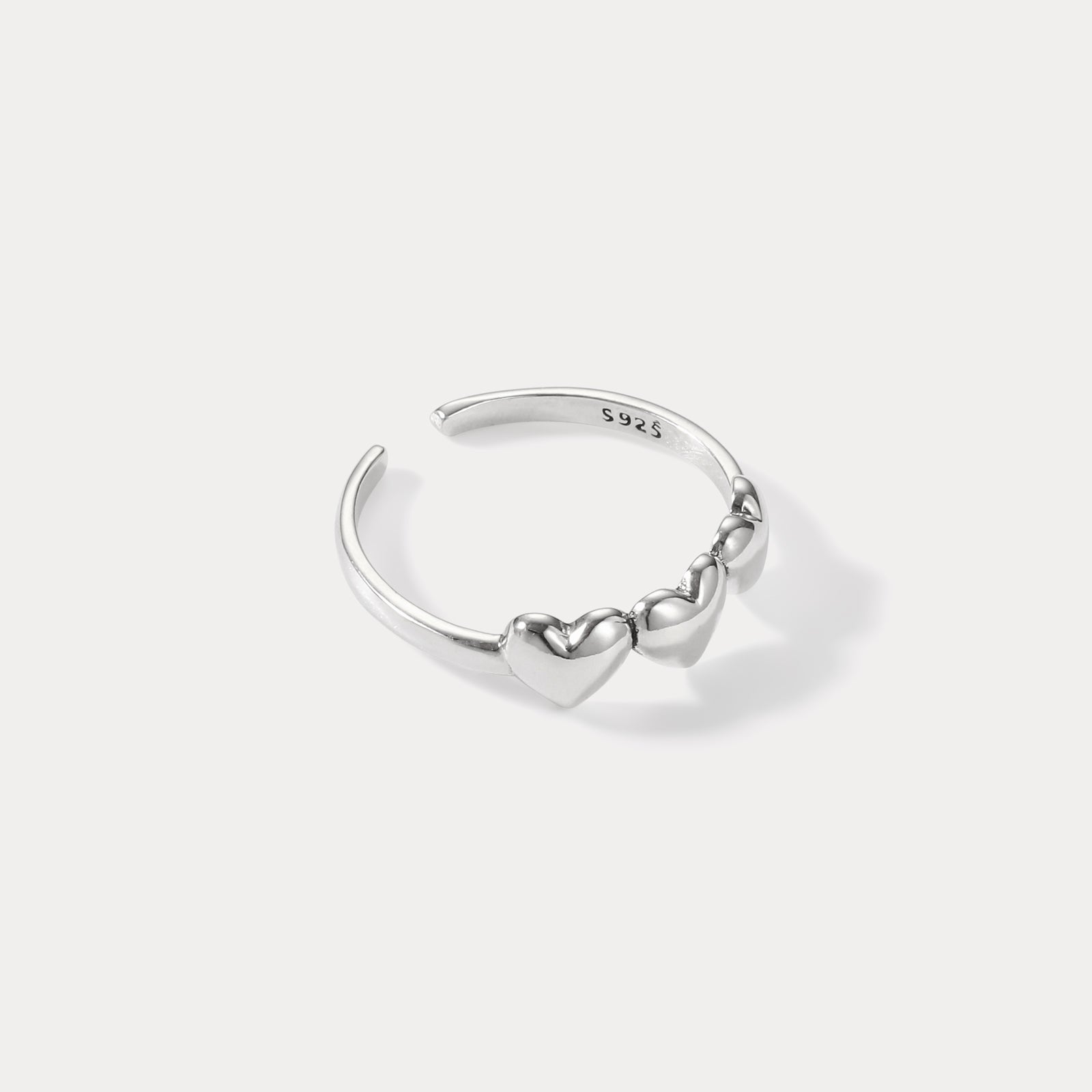 Silver Heart Wedding Ring