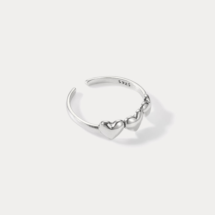 Silver Heart Wedding Ring