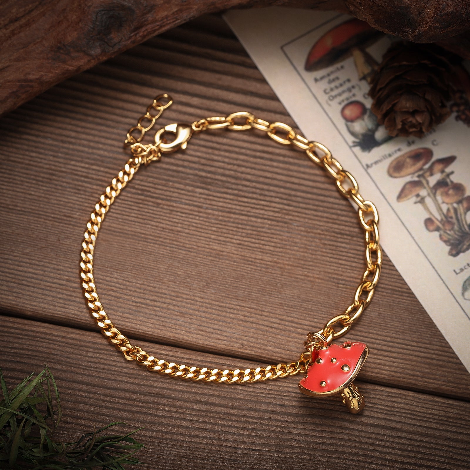 Mushroom Gold Vintage Bracelet