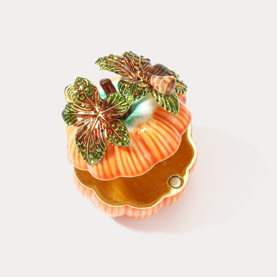 Pumpkin Jeweled Trinket Box Christmas Gift for Her