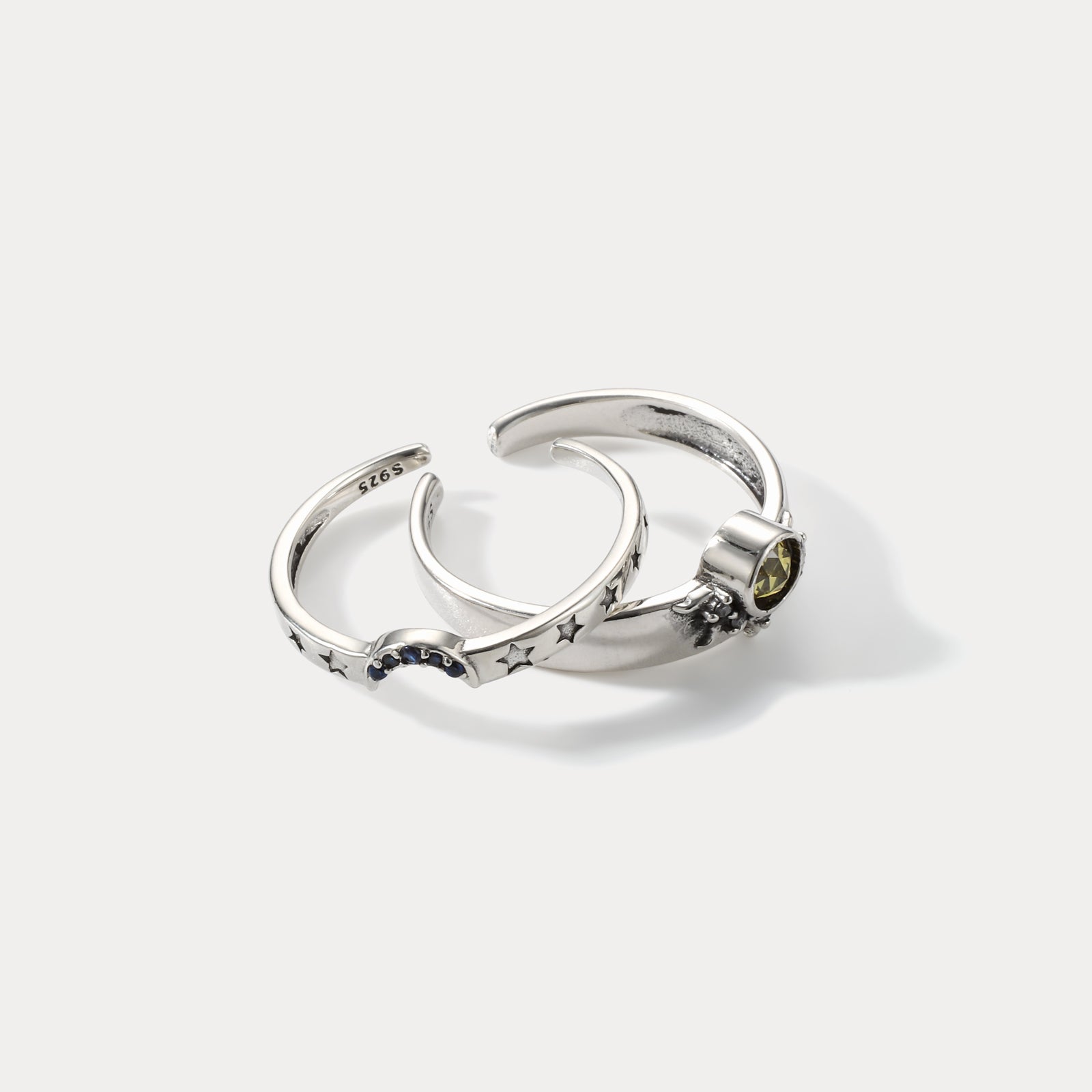 Silver Celestial Trilogy Diamond Stackable Rings