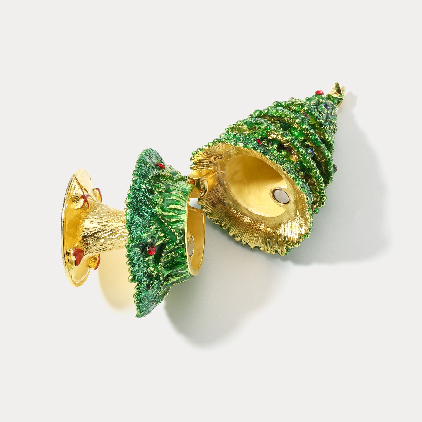 Christmas Tree Vintage Jeweled Trinket Box