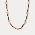 Selenichast Maillard Tiger Eye Natural Stone Beaded Necklace