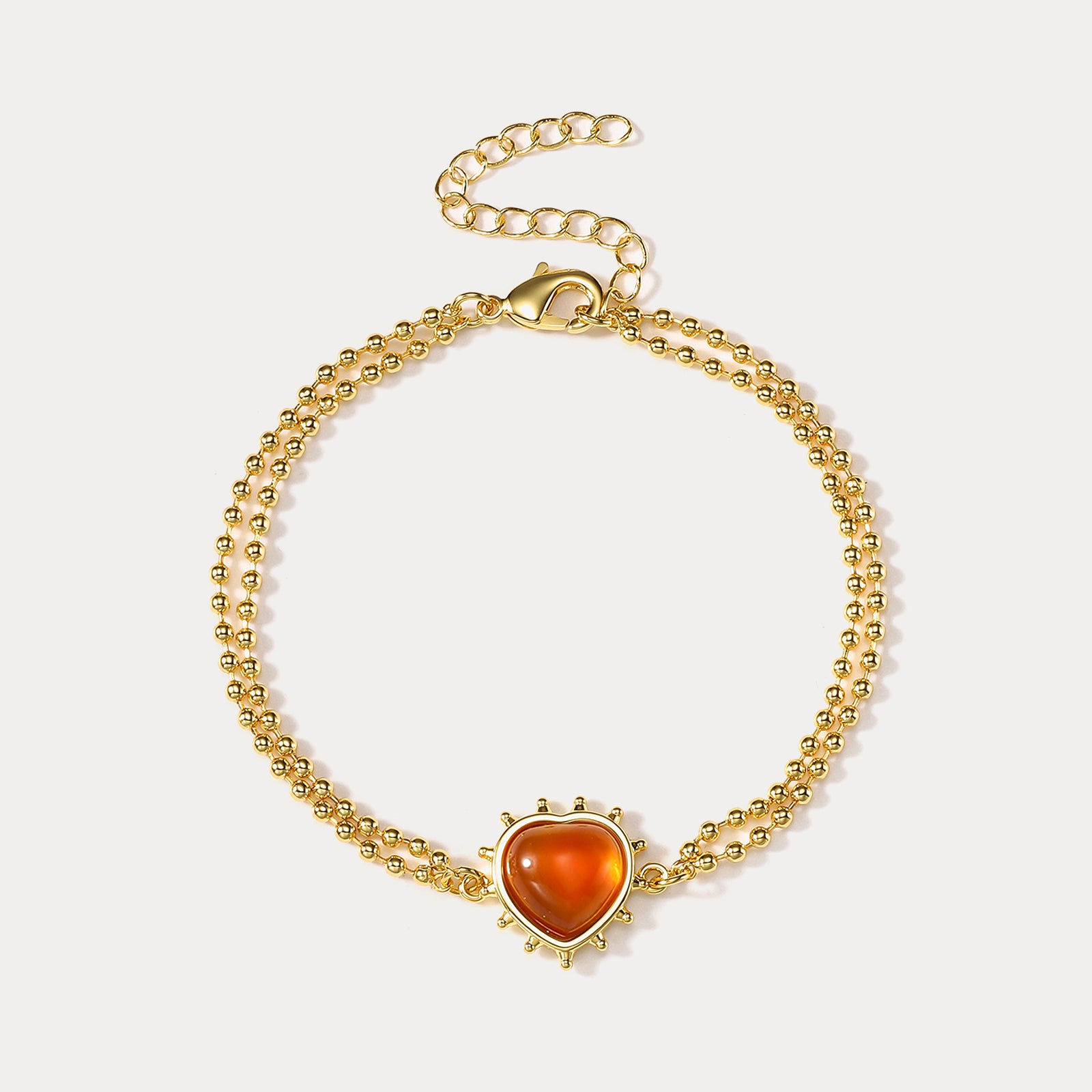 Romantic Heart Orange Bracelet