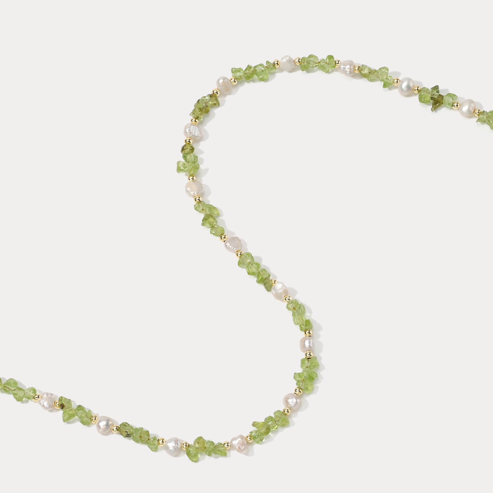 Pastel Green Chip Stone Beaded Necklace