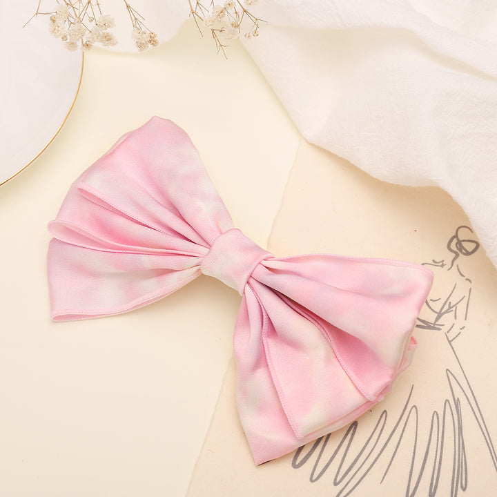 Tie Dye Pink Bow Fashion Hair Clips